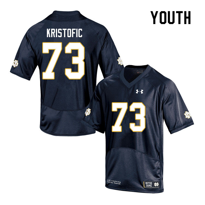 Youth #73 Andrew Kristofic Notre Dame Fighting Irish College Football Jerseys Sale-Navy - Click Image to Close